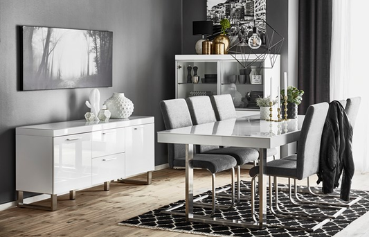 Mango Wood Yampil Sideboard Storage Cabinet for Living Room | Wooden Cabinet for Kitchen | White Finish