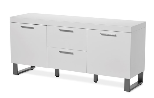 Mango Wood Yampil Sideboard Storage Cabinet for Living Room | Wooden Cabinet for Kitchen | White Finish