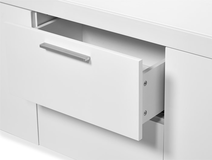 Mango Wood Yampil Sideboard Storage Cabinet for Living Room | Wooden Cabinet for Kitchen | White Finish