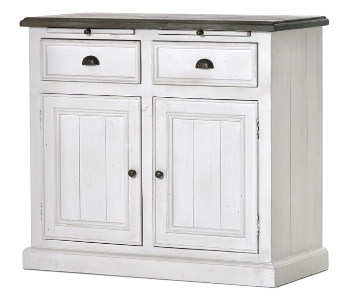 Mango Wood Zinkiv Sideboard Storage Cabinet for Living Room | Wooden Cabinet for Kitchen | White Finish