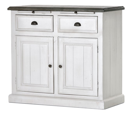 Mango Wood Zinkiv Sideboard Storage Cabinet for Living Room | Wooden Cabinet for Kitchen | White Finish