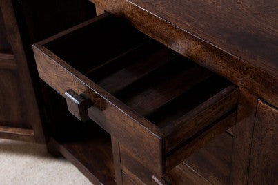 Mango Wood Detroit Sideboard Storage Cabinet for Living Room | Wooden Cabinet for Kitchen | Brown Finish