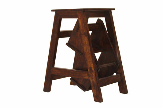 Folding Step Side End Table - Teak Cajun