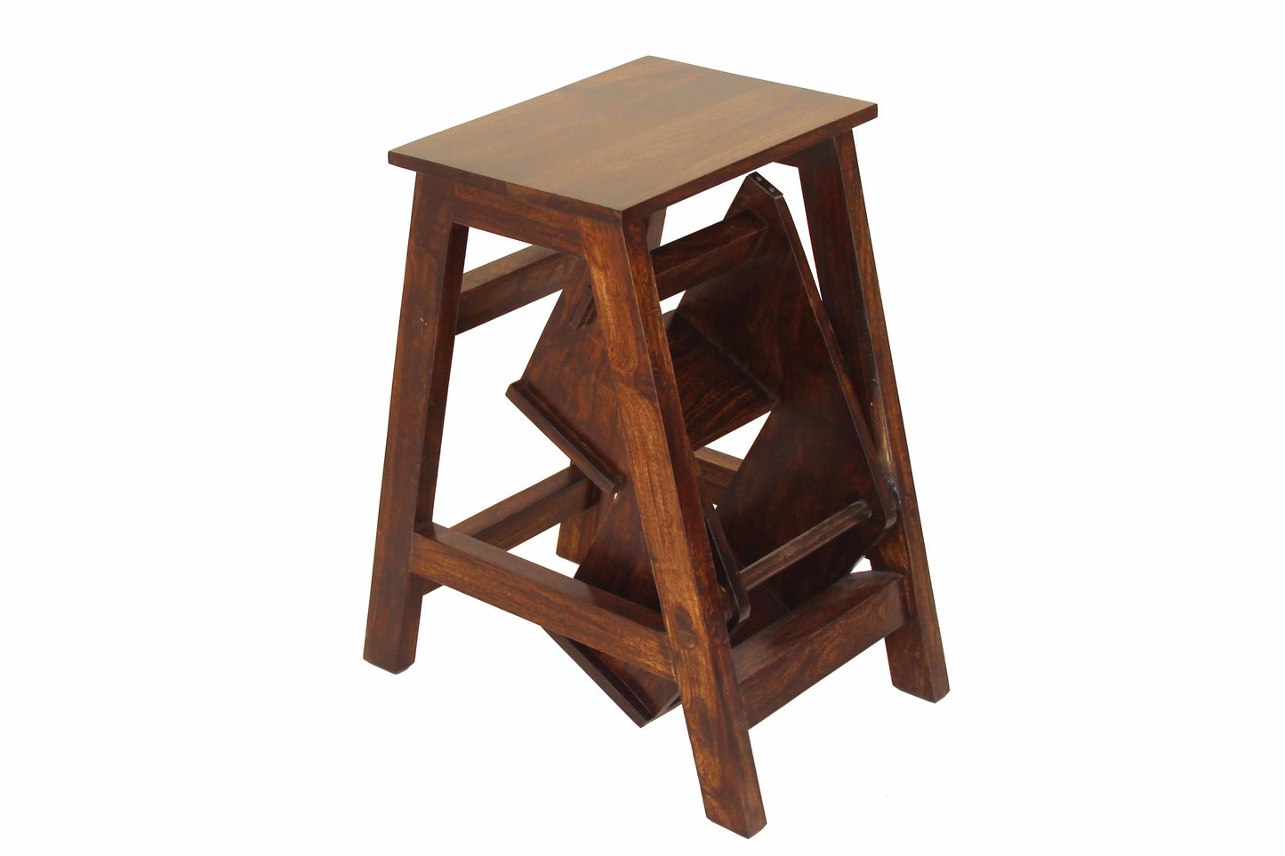 Folding Step Side End Table - Teak Cajun