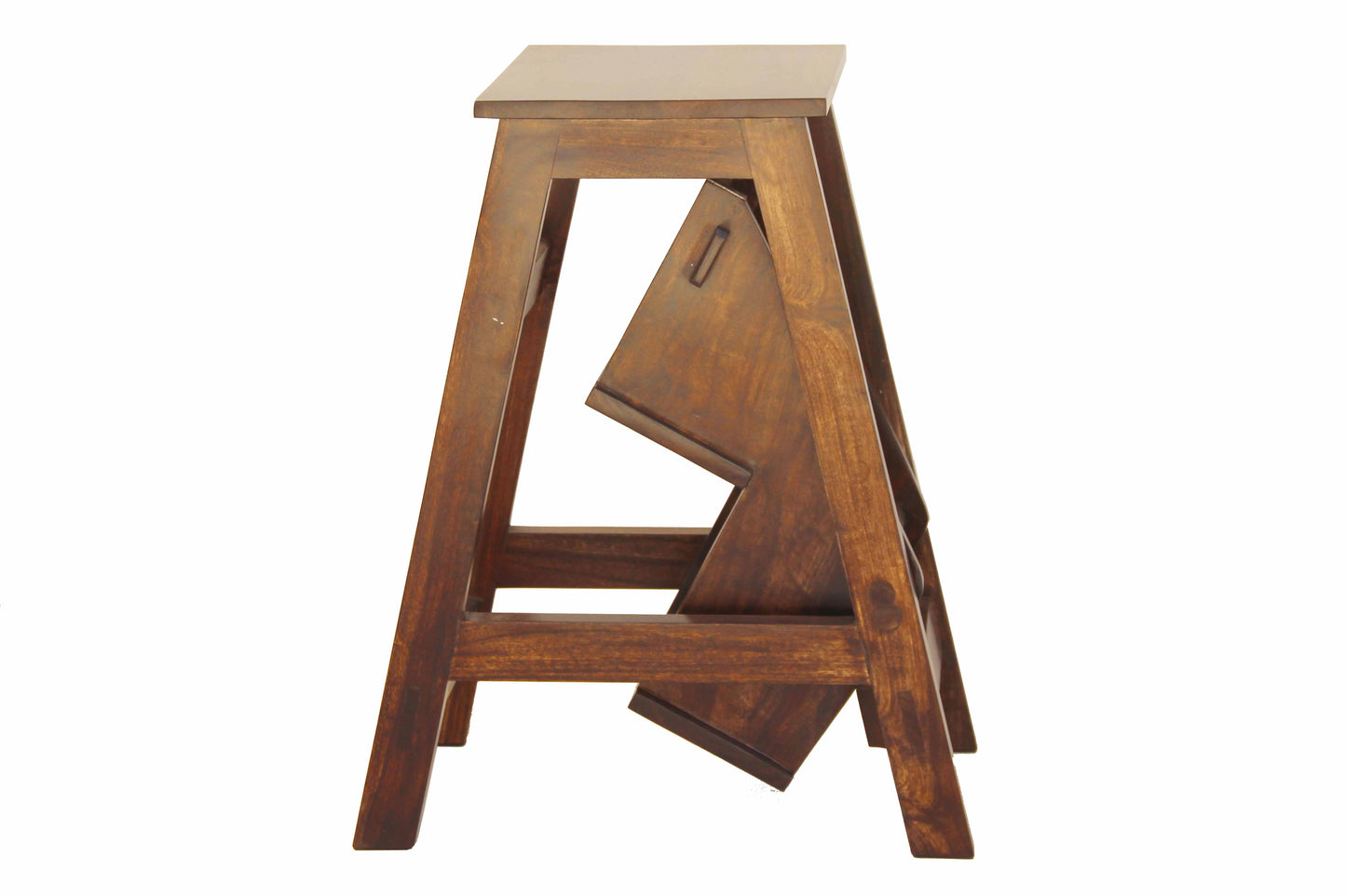 Folding Step Side End Table - Teak Cajun