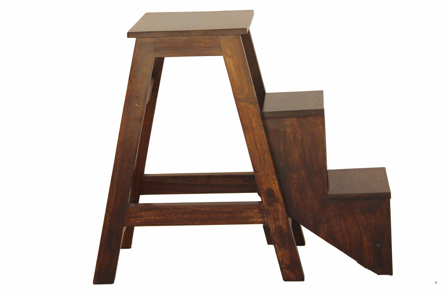 Folding Step Side End Table - Teak Cajun