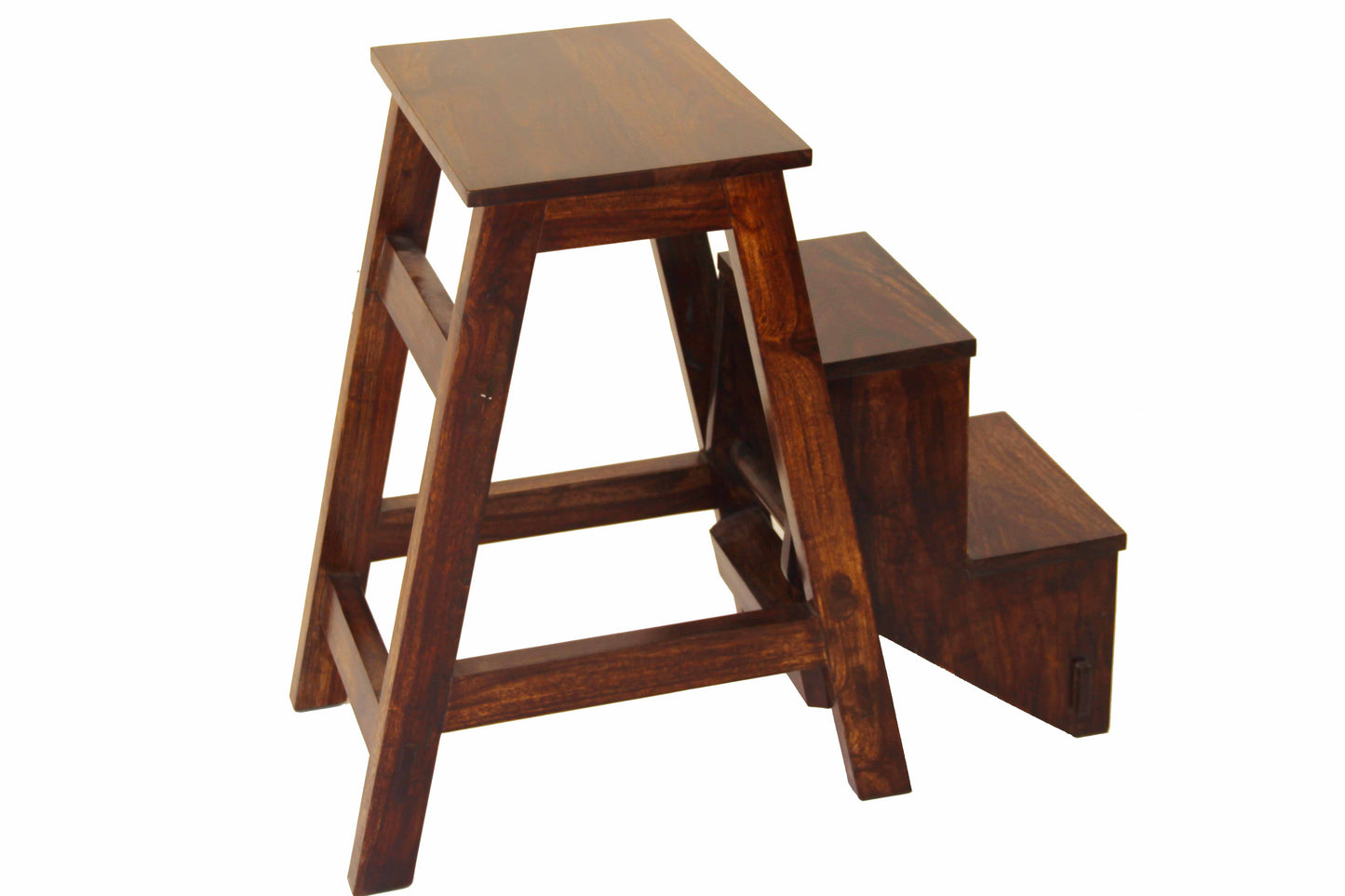 Folding Step Side End Table - Teak Cajun