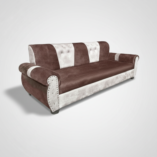 Stylish 2- Seater Sofa Set for Modern Living Space Furniture in Brown and Beige Color