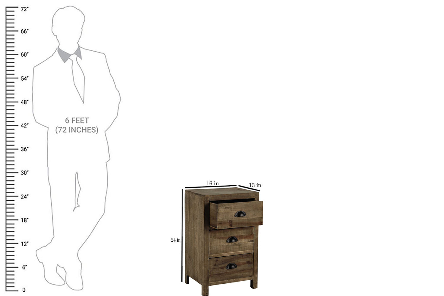 Solid Wood Manki Bedside Storage Table for Living Room