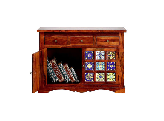 Bookshelf | Sheesham Wood Wooden Storage Organizer | Shelves Bookcase Rustic Durable, Stylish & Compact Design for Home, Office, Living Room | Furniture Organizer Elegant Natural Finish (Honey)