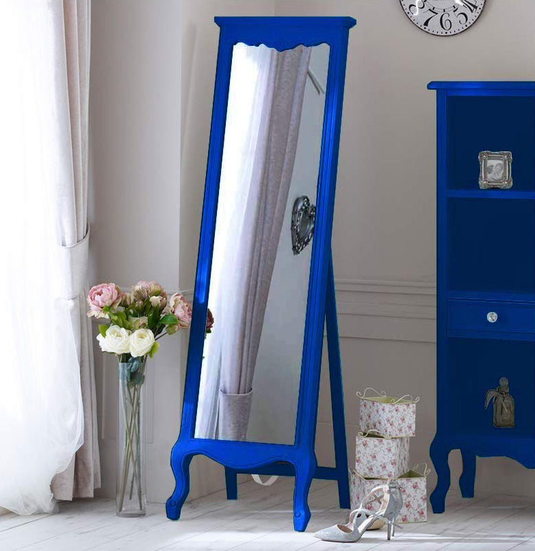 Mango Wood Home Decorative Thalo Standing Long Mirror for Living Room 