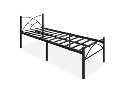 Iron Single Size Bed for Bedroom Metal Bed in Black Color
