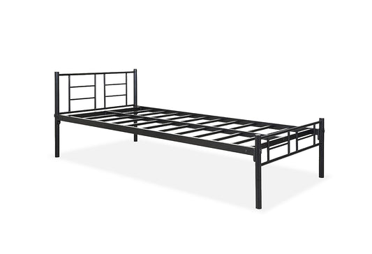 Iron Single Bed for Bedroom Single Size Metal Bed (Black Color)