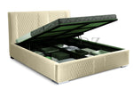 Velvet Upholstered King Size Bed with Hydraulic Storage 