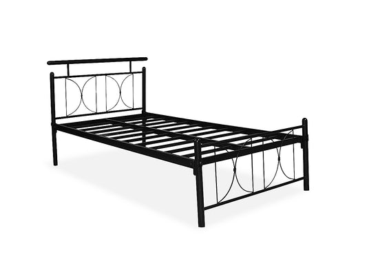 Iron Single Bed for Bedroom Single Size Metal Bed in Black Color