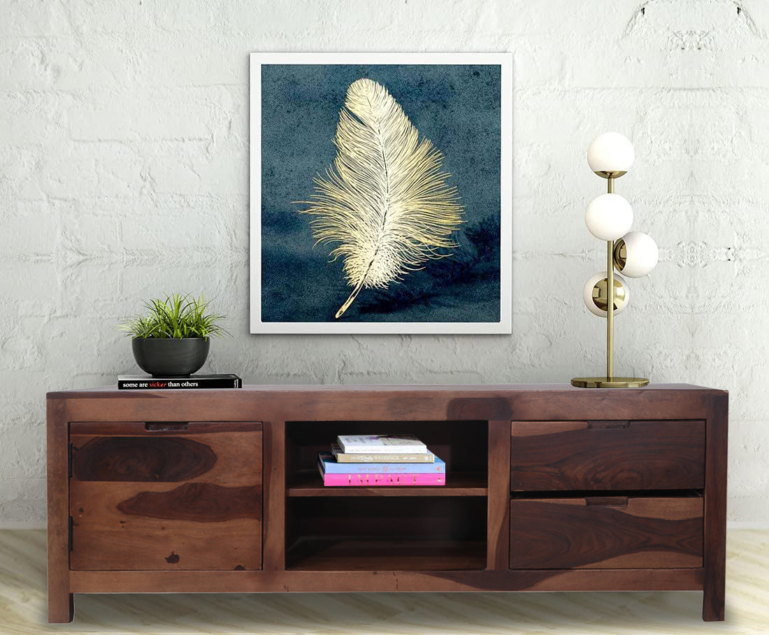 Sheesham Wood TV Unit for Living Room | Solid Wood Entertainment Center with Storage | TV Stand Cabinet for LED/LCD TVs | Modern Wooden Media Console Table with Drawers and Shelves Aprodz