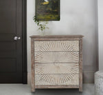 Hand-Carved Solid Mango Wood Chest of Drawers – Rustic Wooden Storage Cabinet with 4 Spacious Drawers for Bedroom, Living Room, or Hallway 