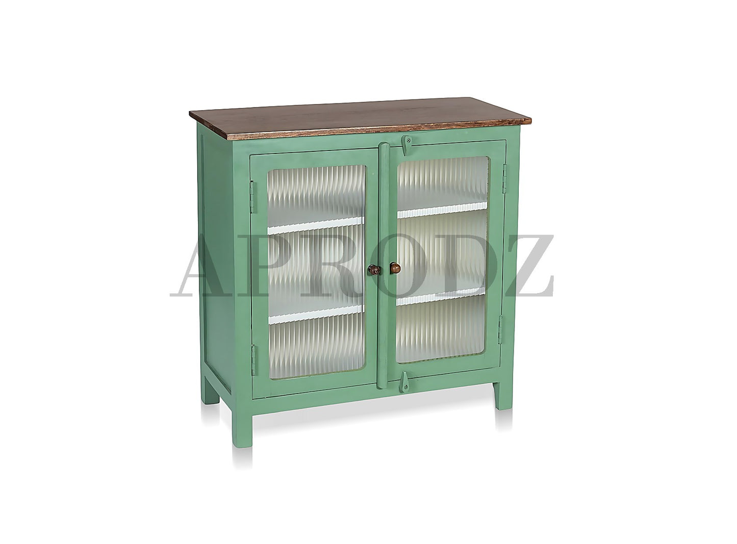2 Door Cabinet with Wicker Front 2 Shelves | Mango Wood Storage Organizer | Rustic Durable Stylish Wooden Furniture | Compact Design Home Decor