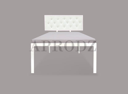 Single Size Bed with Upholstered Headboard | CR Steel Frame | Modern Platform Bed | Sturdy, Durable & Noise-Free | No Box Spring Needed | Stylish Furniture
