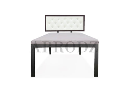Single Size Bed with Upholstered Headboard | CR Steel Frame | Modern Platform Bed | Sturdy, Durable & Noise-Free | No Box Spring Needed | Stylish Furniture