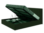 Fluted Velvet Upholstered Bed – Stylish Hydraulic Storage Bed for Comfortable Sleep & Elegant Bedroom Aesthetic 