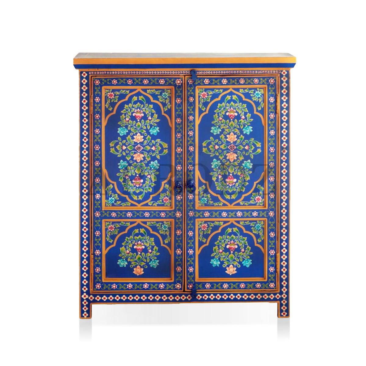 Wooden Handpainted Multipurpose Storage Cabinet for Living Room (Multicolor)