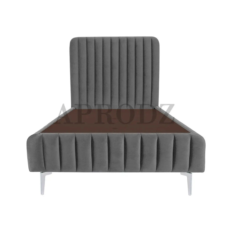 Upholstered bed with Metal Feet