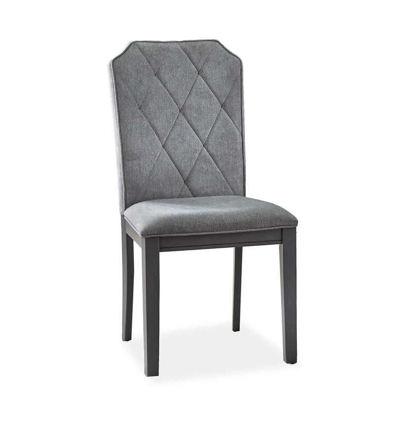 4 Seater Mango Wood Dining Table Set with Grey Upholstered Chairs 