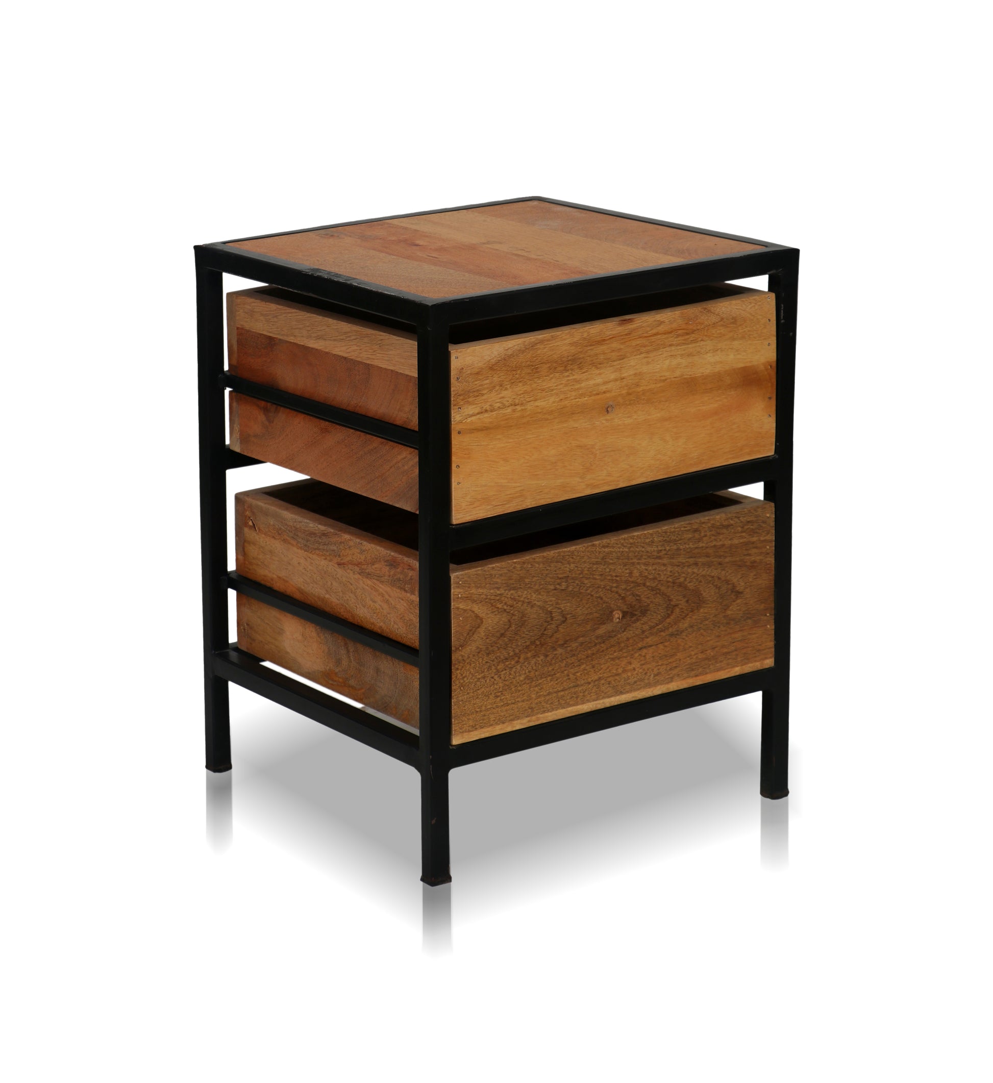 Solid Wood Flora Bedside Storage Table for Living Room 
