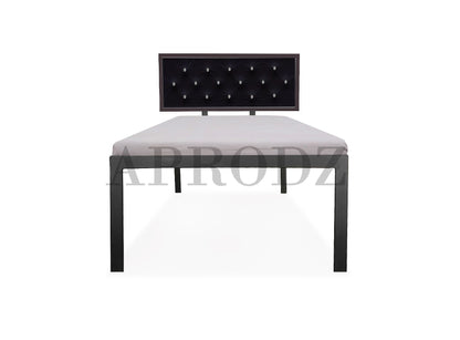 Single Size Bed with Upholstered Headboard | CR Steel Frame | Modern Platform Bed | Sturdy, Durable & Noise-Free | No Box Spring Needed | Stylish Furniture