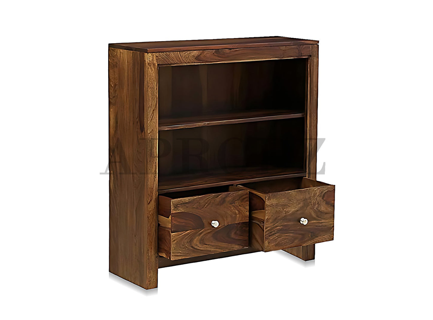 Bookshelf | Sheesham Wood Durable & Stylish Wooden Storage Organizer | Shelves Bookcase Rustic Elegant for Home Office Living Room | Compact Design Furniture Organizer (Rustic Teak)