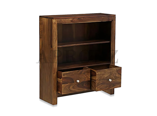 Bookshelf | Sheesham Wood Durable & Stylish Wooden Storage Organizer | Shelves Bookcase Rustic Elegant for Home Office Living Room | Compact Design Furniture Organizer (Rustic Teak)