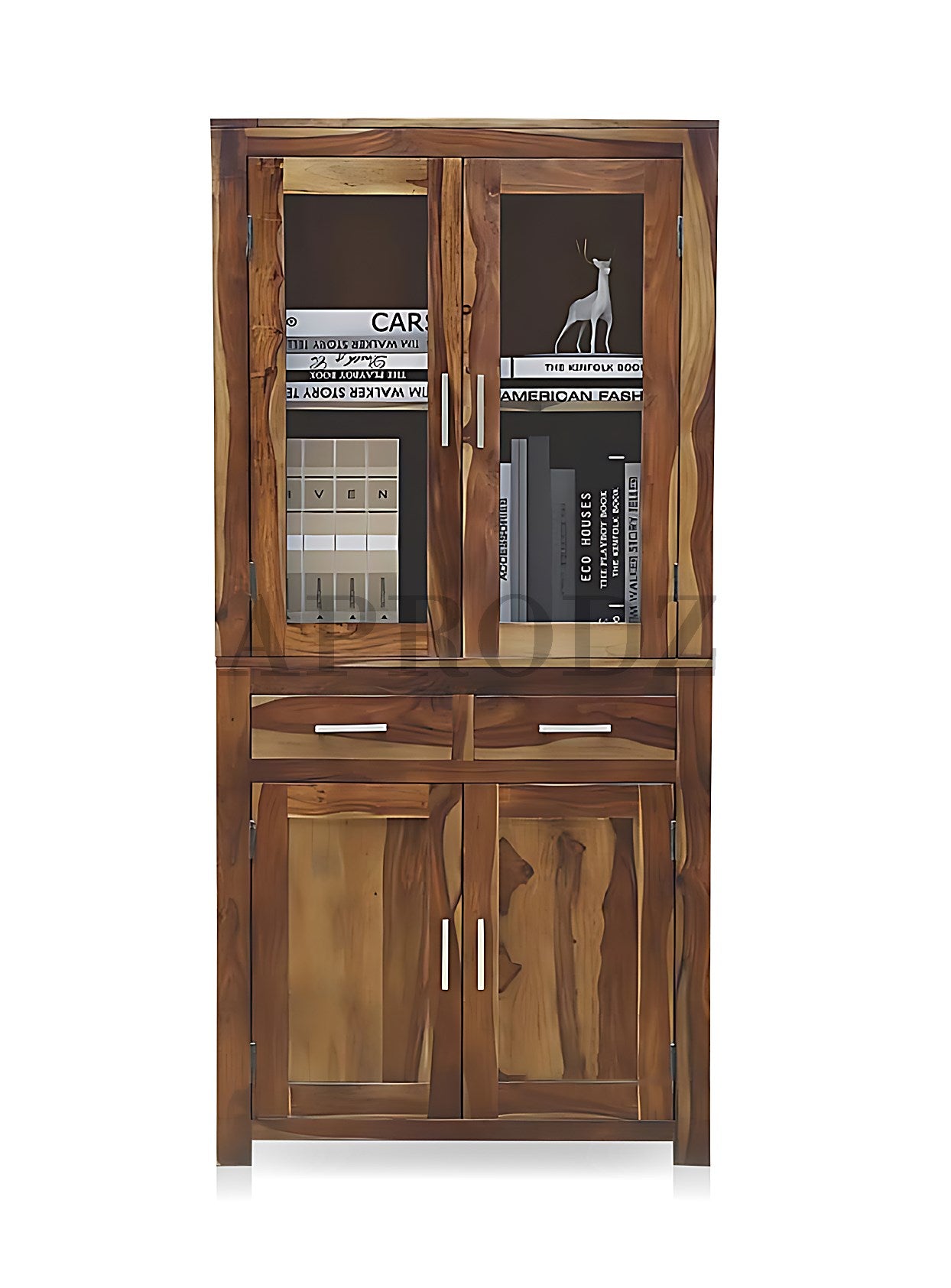 Bookshelf | Sheesham Wood Wooden Storage Organizer | Shelves Bookcase Rustic Durable, Stylish & Compact Design for Home, Office & Living Room | Furniture Organizer Elegant Finish (Brown)