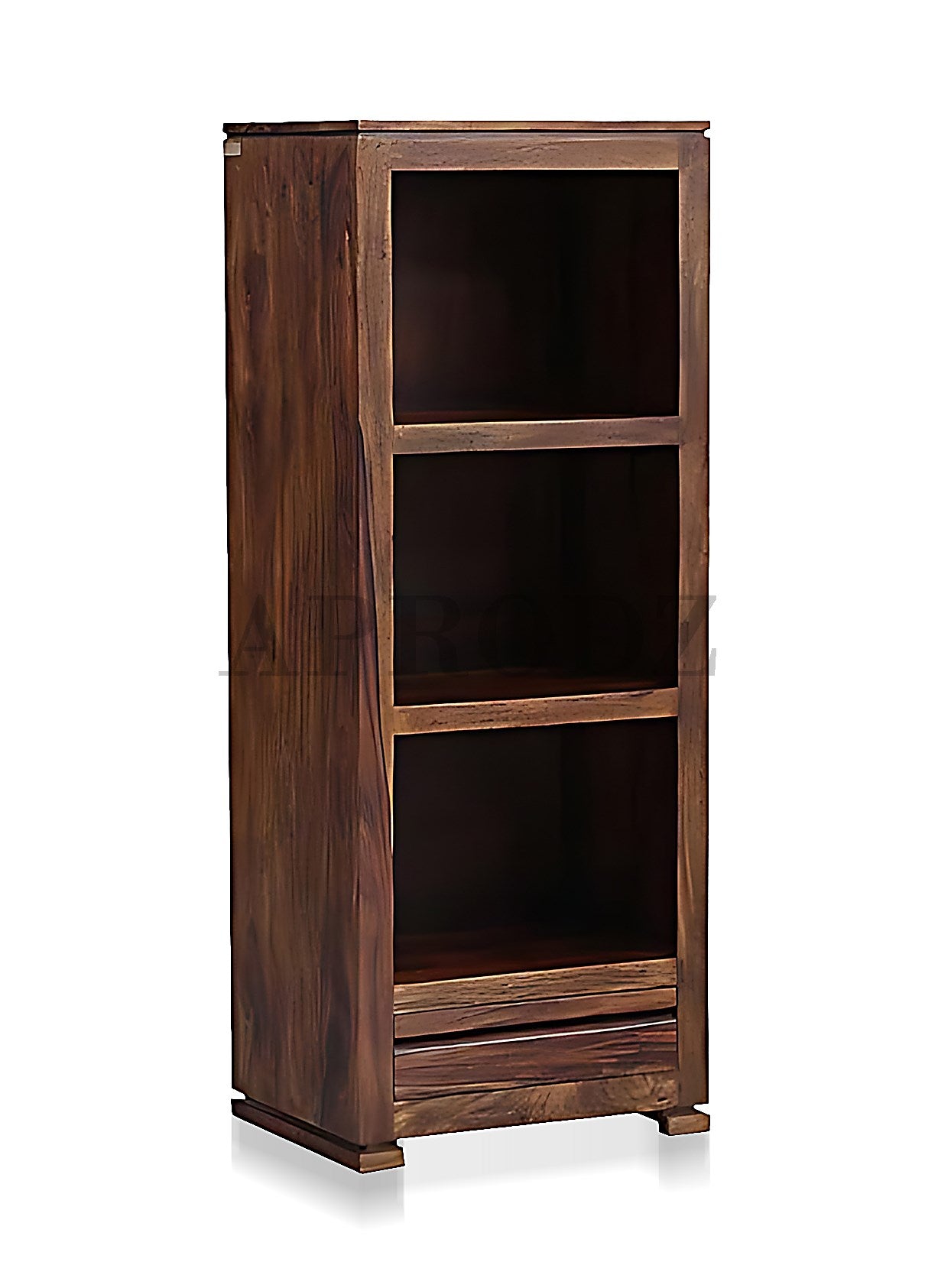 Bookshelf | Sheesham Wood Durable & Stylish Wooden Storage Organizer | Shelves Bookcase Rustic Elegant for Home Office Living Room | Compact Design Furniture Organizer (Brown)
