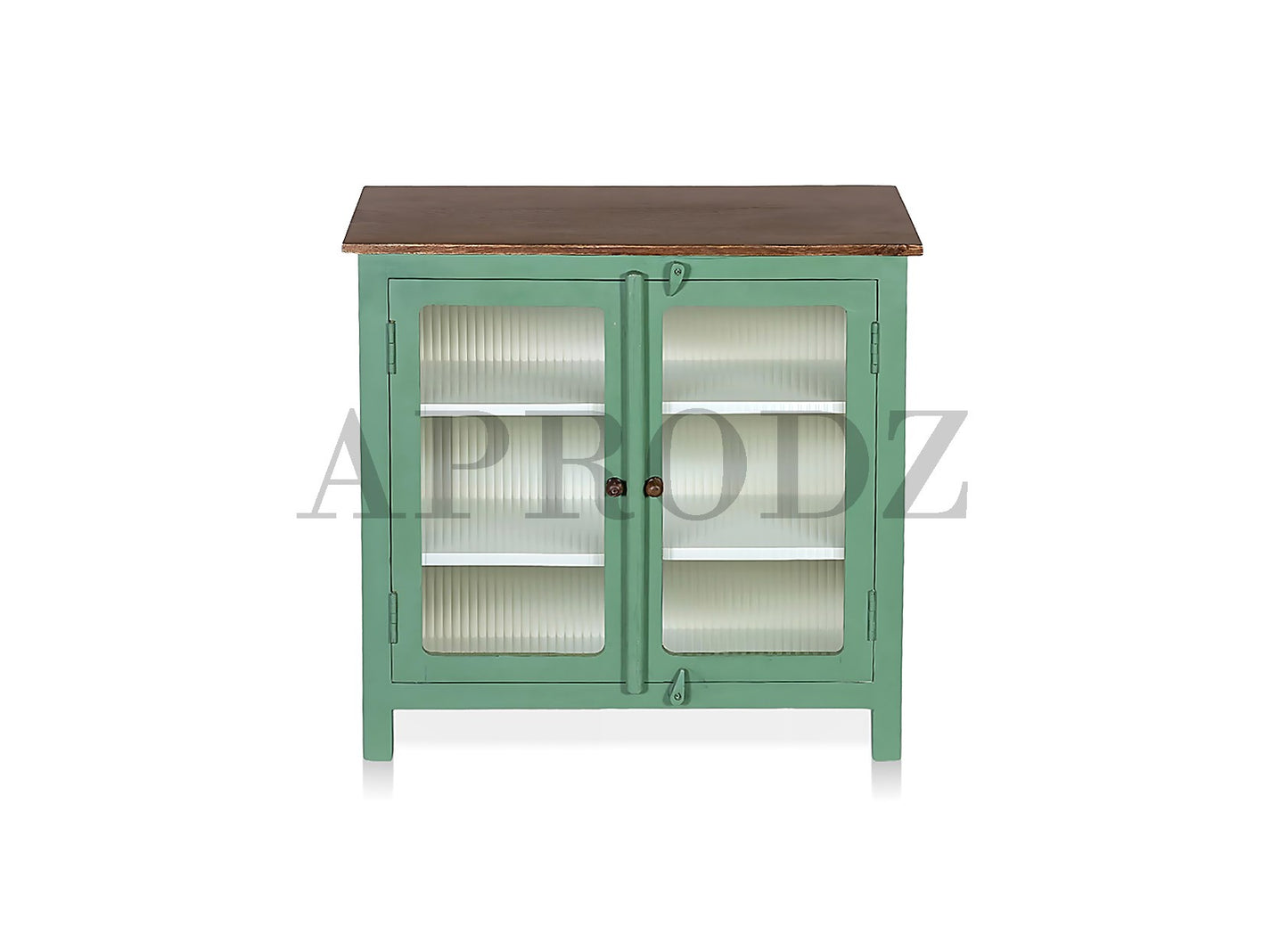 2 Door Cabinet with Wicker Front 2 Shelves | Mango Wood Storage Organizer | Rustic Durable Stylish Wooden Furniture | Compact Design Home Decor