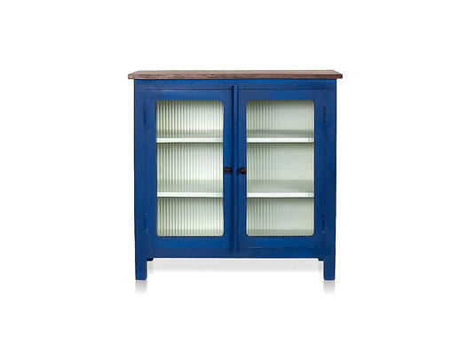 Translation missing: en.2 Door Cabinet with Wicker Front 2 Shelves | Mango Wood Storage Organizer | Rustic Durable Stylish Wooden Furniture | Compact Design Home Decor 