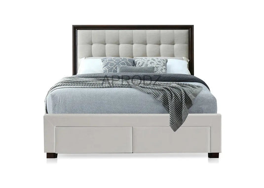 Translation missing: en.Modern Storage Bed with Tufted Grey Headboard – King &amp; Queen Size Bed for Bedroom 