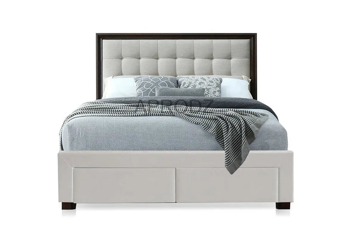 Translation missing: en.Modern Storage Bed with Tufted Grey Headboard – King &amp; Queen Size Bed for Bedroom 