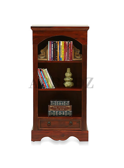 Bookshelf | Sheesham Wood Wooden Storage Organizer | Shelves Bookcase Rustic Durable, Stylish & Compact Design for Home, Office & Living Room | Furniture Organizer Elegant Finish (Honey Oak 2)