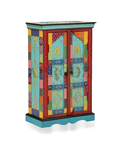 Wooden Handpainted Storage Cabinet for Home (Multicolor)