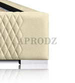Velvet Upholstered King Size Bed with Hydraulic Storage 
