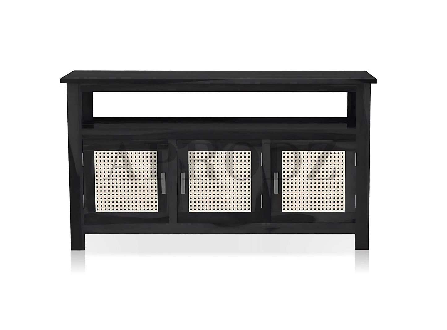 Kitchen Sideboard with Glass Doors | 2 Shelves Sheesham Wood Storage Organizer | Durable Stylish Wooden Furniture | Elegant Design Compact Multifunctional Home Decor
