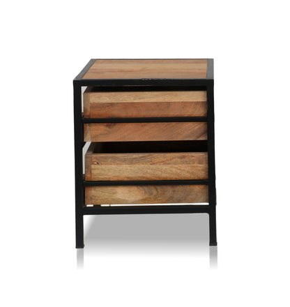 Solid Wood Flora Bedside Storage Table for Living Room 