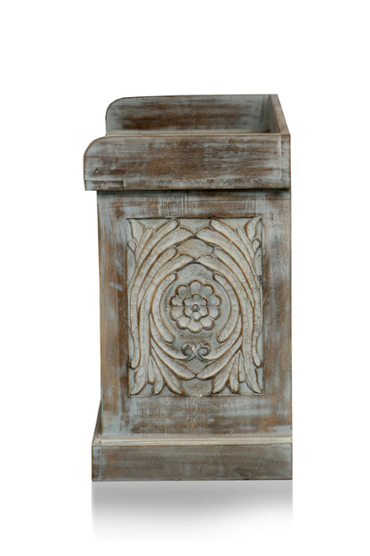 Solid Mango Wood Bench for Living Room, Bedroom & Entryway | Handcrafted Wooden Seating Furniture with Natural Finish 