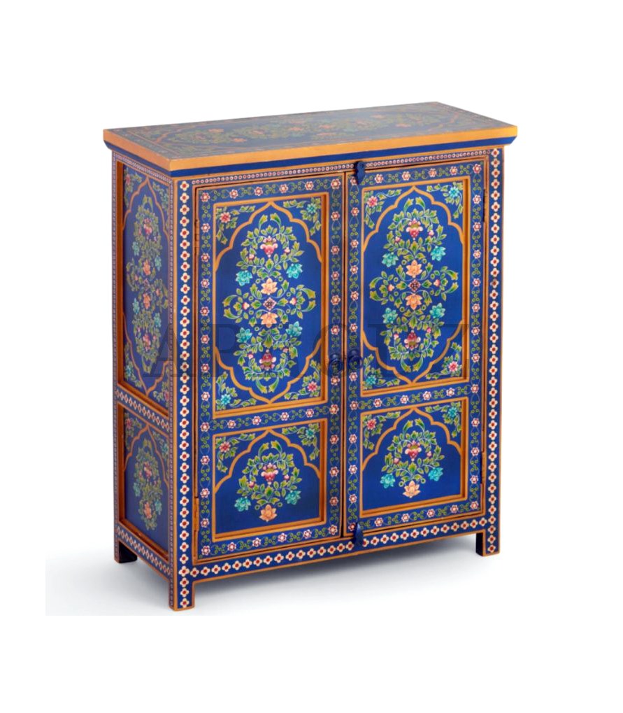 Wooden Handpainted Multipurpose Storage Cabinet for Living Room (Multicolor)