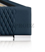 Velvet Upholstered King Size Bed with Hydraulic Storage 