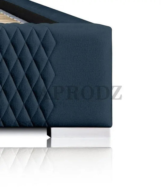 Translation missing: en.Velvet Upholstered King Size Bed with Hydraulic Storage 