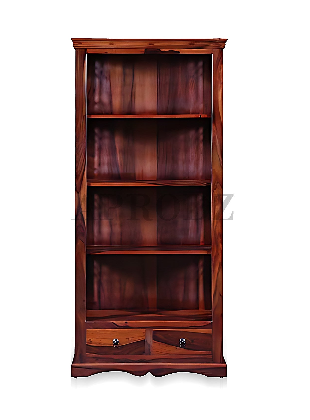 Bookshelf | Sheesham Wood Wooden Storage Organizer | Shelves Bookcase Rustic Durable, Stylish & Compact Design for Home, Office & Living Room | Furniture Organizer Elegant Finish (Honey 4)