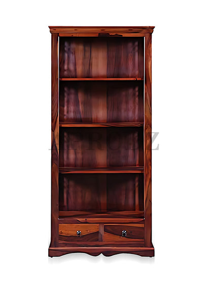 Bookshelf | Sheesham Wood Wooden Storage Organizer | Shelves Bookcase Rustic Durable, Stylish & Compact Design for Home, Office & Living Room | Furniture Organizer Elegant Finish (Honey 4)