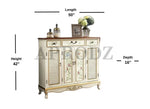 Wooden Handpainted Shoe Cabinet with Drawer Storage (White + Brown Finish) 